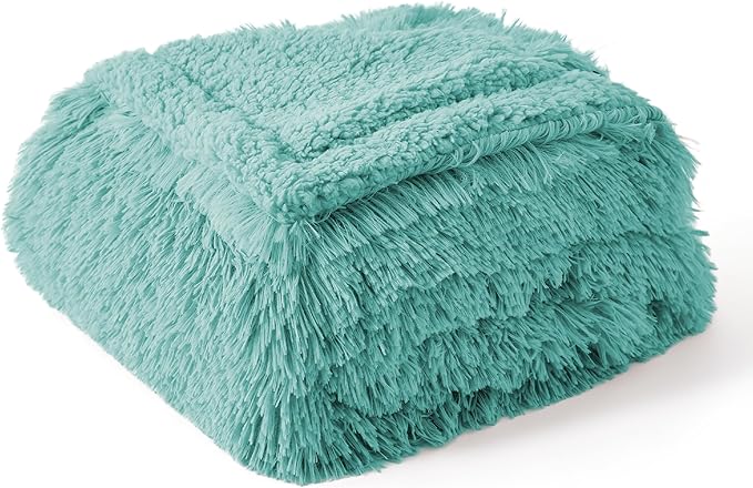 Bedsure Waterproof Dog Blankets for Medium Dogs - Calming Cat Blanket for Couch Protector Washable, Long Faux Fur Pet Throw Blanket for Puppy, Reversible Furniture Protection, 30"x40", Light Green