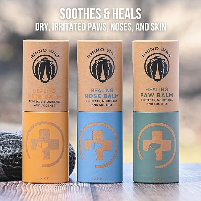 Dog Care Kit - Healing Dog Paw Pad Balm + Snout Soother for Dogs + Skin Soother - Relieves Pain, Nourishes and Heals - For Dry, Irritated Paws, Noses and Skin - Lick-Safe - Made in the USA