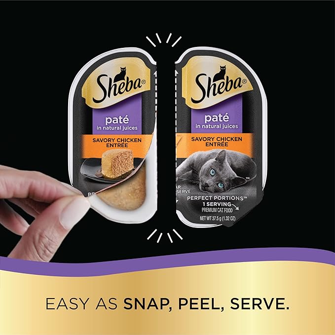 Sheba Perfect Portions Pate In Natural Juices Signature Savory Chicken Entrée Twin Pack Wet Cat Food, 2.6 Oz