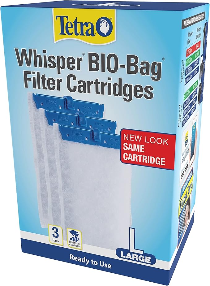 Tetra Whisper Bio-Bag Filter Cartridges For Aquariums - Ready To Use BLUE, Large, 3 Count (Pack of 1)