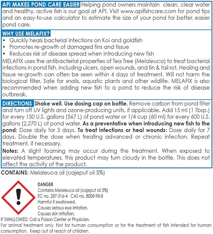 API POND MELAFIX Pond Fish Remedy 16-Ounce Bottle