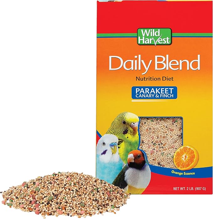 Wild Harvest Daily Blend for Parakeet, Canary, Finch & Small Birds 2lb (Pack of 4)