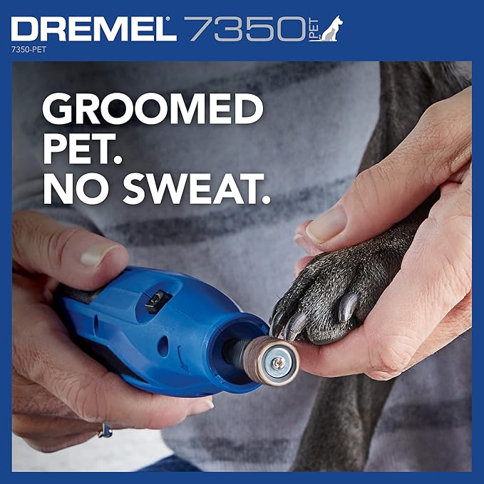 Dremel 7350-PET 4V Pet & Dog Nail Grinder, Easy-To-Use & Safe Nail Trimmer, Professional Pet Grooming Kit - Works on Large, Medium, Small Dogs & Cats