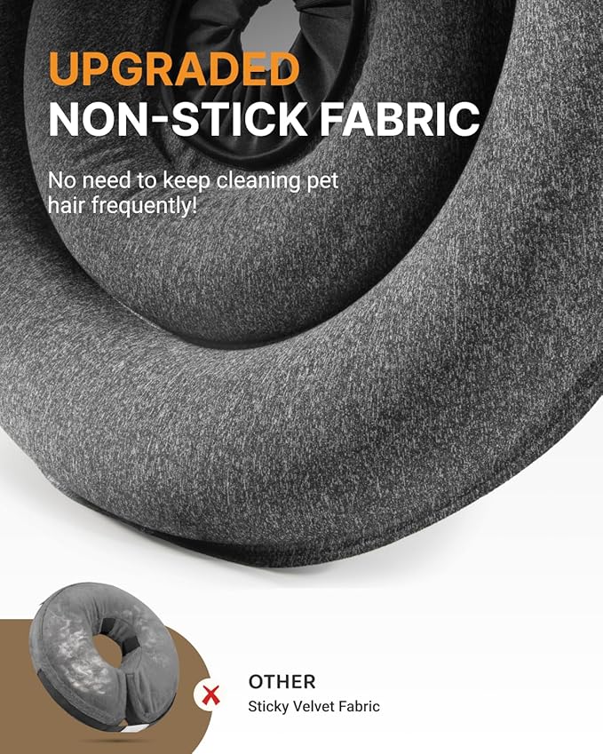 MIDOG Dog Cone Collar for Large Medium Dogs, Soft Inflatable Dog Cone Alternative After Surgery, Adjustable Protective Recovery Cone for Dogs and Cats-Alternative E Collar Does Not Block Vision-Gray,M