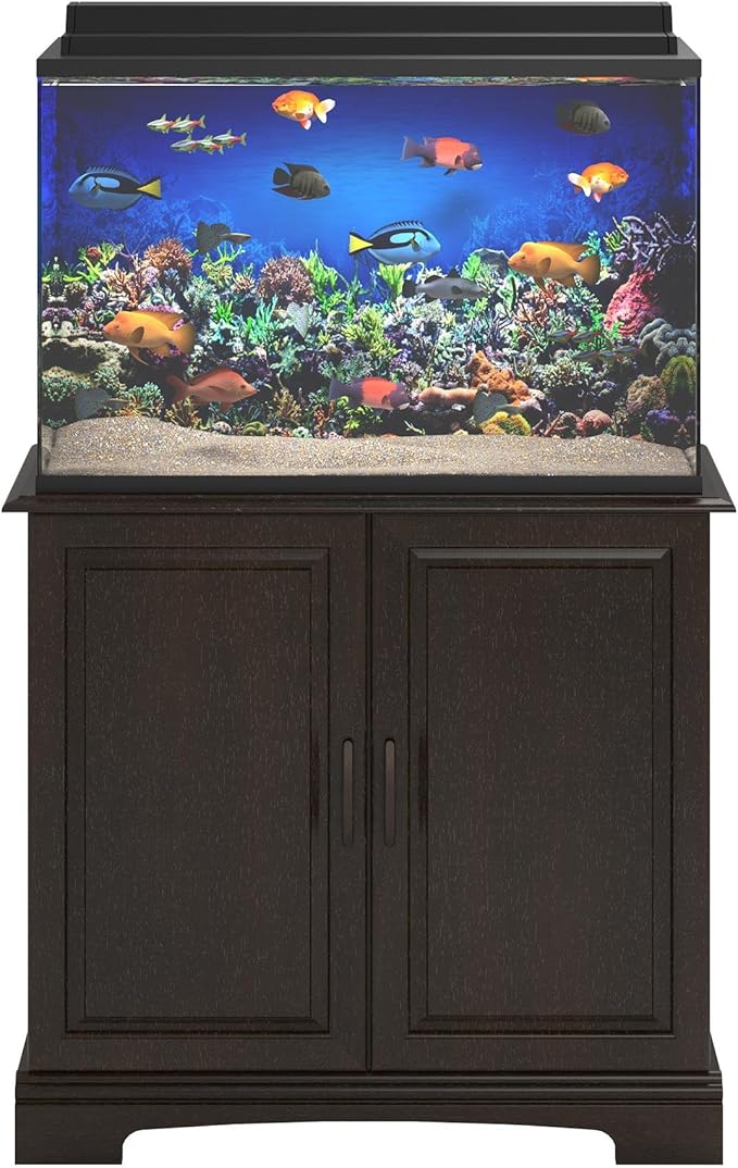 Ollie & Hutch Flipper Harbor 29-37 Gallon Aquarium Stand, Espresso