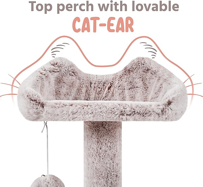 Yaheetech 54in Cat Tree, Cat Tower with Double Cat Condo, Sisal Scratching Posts, and Dangling Balls, Cat Furniture Kitten Play House