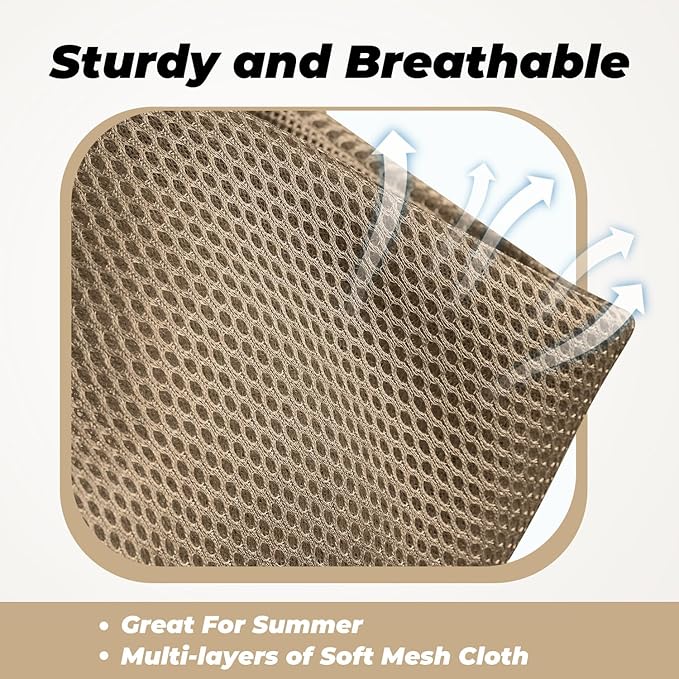 Dog Carrier Sling, Hand-Free Dog Sling Carrier for Small Dogs and Cats，Travel Safety Puppy Bag (Khaki)