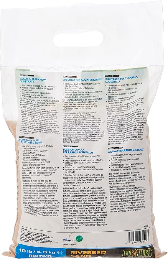 Exo Terra Riverbed Sand, 10-Pounds - Real Riverbed Sand with No Added Dyes or Chemicals