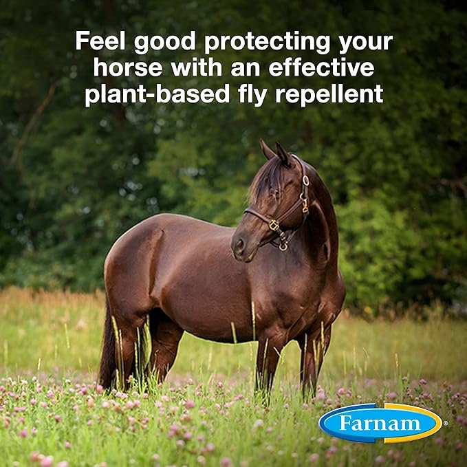 Farnam Equisect Botanical Fly Repellent for Horses, Dogs and Cats, 32 Ounces, Quart Spray