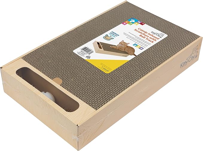 Kitty City Catnip Infused Scratcher with Ball Track