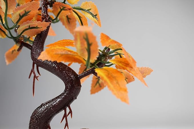 Penn-PLAX Deco-Replicas Bonsai Tree Aquarium Decoration – Orange – Safe for Freshwater and Saltwater Fish Tanks – 8” Height