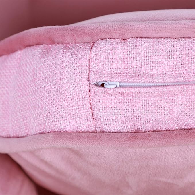 Pet Sofa Bed, Velvet Couch with Washable Cushion for Small Dog Cat, Gray (Pink)