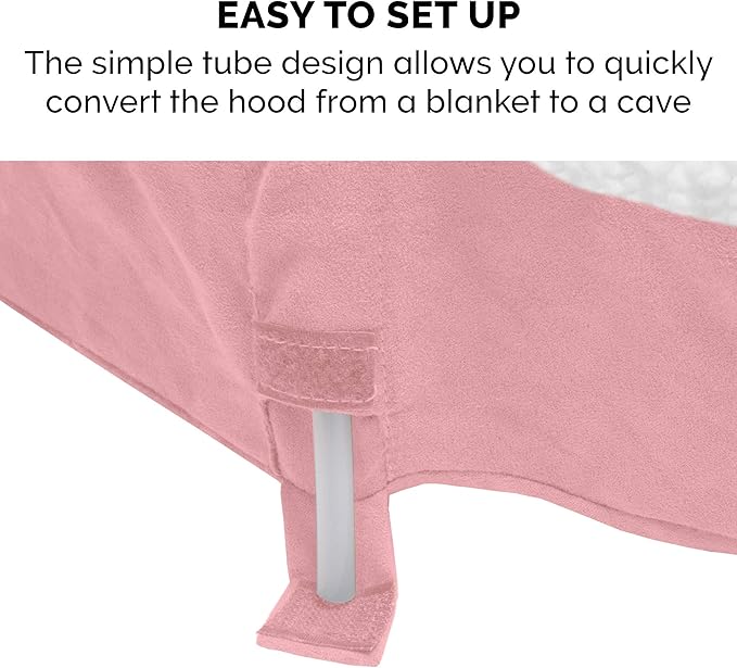 Furhaven 44" Round Cooling Gel Dog Bed for Large Dogs w/ Removable Washable Cover, For Dogs Up to 80 lbs - Sherpa & Suede Snuggery - Pink, 44-inch