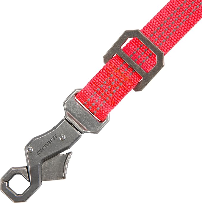 Carhartt Pet Durable Nylon Webbing Leashes for Dogs, Reflective Stitching for Visibility, Coral Glow, Large