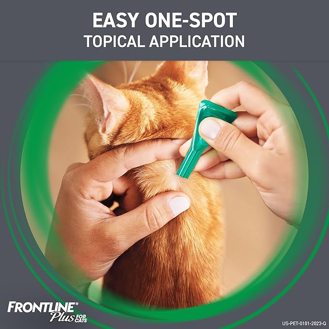 Frontline Plus Flea and Tick Treatment for Cats Over 1.5 lbs., 3 Treatments