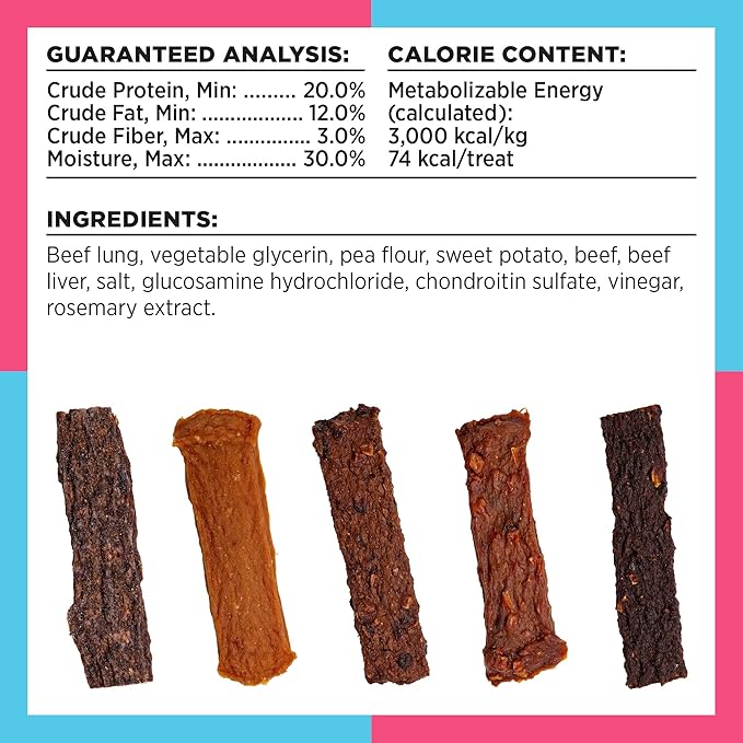 BIXBI Liberty Functional Healthy Hip And Joint Dog Jerky Treats, Beef Recipe, 5 Ounce