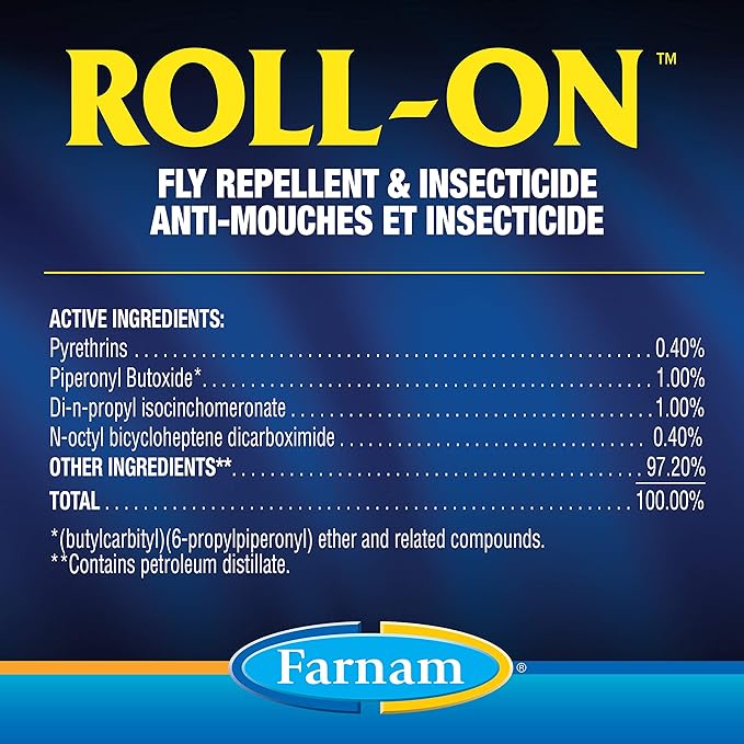 Farnam Roll-On Fly Repellent for Horses, Ponies and Dogs 2 Ounces