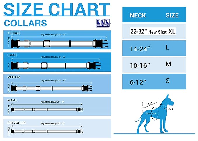 NFL PET Collar Detroit Lions Dog Collar, X-Large Football Team Collar for Dogs & Cats. A Shiny & Colorful Cat Collar & Dog Collar Licensed by The NFL