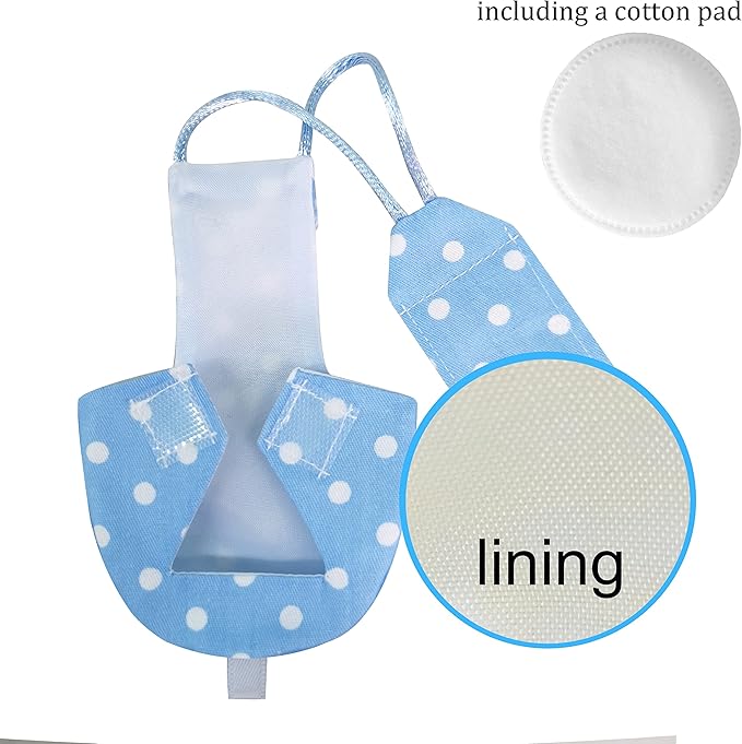 VANFAVORI Bird Diaper Harness Flight Suit Clothes with 80 Inch Flying Leash for Parrots Cockatiel Pet Bird, Blue with White Dots, S Size, Including A Cotton Pad