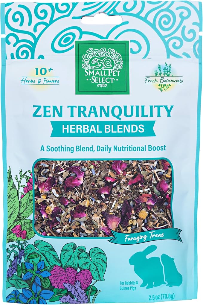 Small Pet Select - Zen Tranquility Herbal Blend, a Natural Herbal Treat for Rabbits and Guinea Pigs, 2.5oz