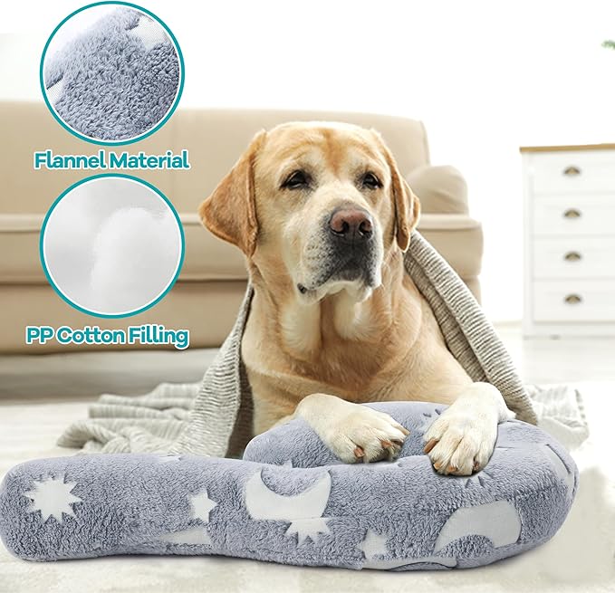 Glow-in-The-Dark Dog Pillow,Question Mark Dog Calming Pillow for Anxiety Relief,Machine Washable Dog & Cat Pillow Training Toy for Joint Relief, Better Sleep