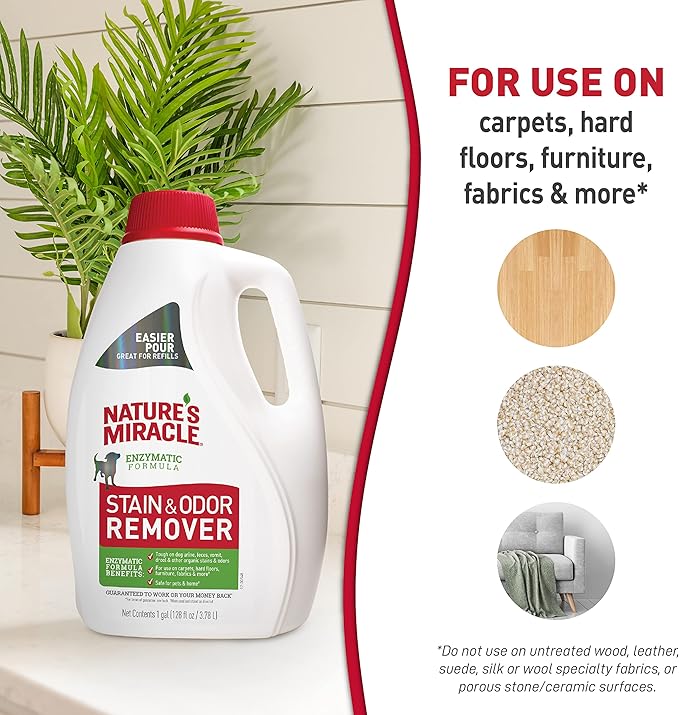 Nature's Miracle Dog Stain and Odor Remover, Safe for Your Pets & Home