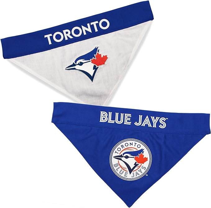 Pets First MLB Toronto Blue Jays Reversible Bandana Size XX-Large for Dogs & Cats. 2 Sided Sports Bandana,Premium Embroidery Team Logo, All MLB Teams Available