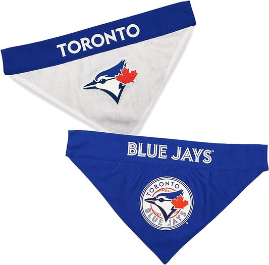 Pets First MLB Toronto Blue Jays Reversible Bandana Size XX-Large for Dogs & Cats. 2 Sided Sports Bandana,Premium Embroidery Team Logo, All MLB Teams Available