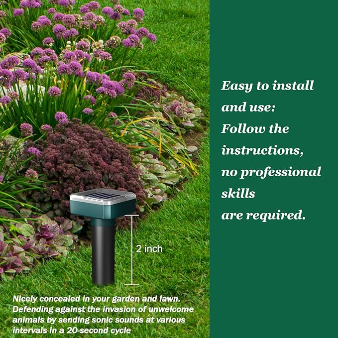Snake Repellent for Yard,4 PCS Snake Repellent,Snake Repellent for Yard Powerful,Snake Away Repellent for Outdoors,Snake Repellent Pet Safe,Solar Powered,Sonic,Electronic and Waterproof