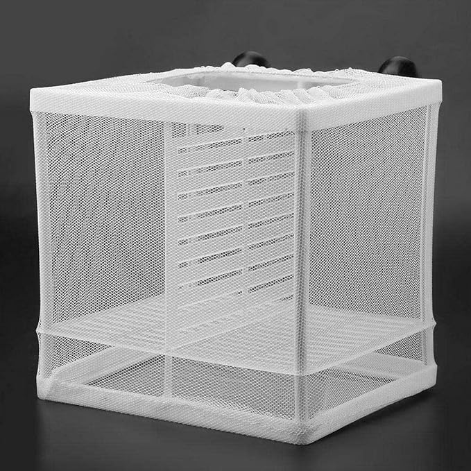 U/R Bbrand Aquarium Fish Breeder Box Fish Incubator Mesh Box Aquarium Breeding Hatchery Fish Tank Isolation Box Fish Breeder Box Young Fish Hatchery Incubator with Isolation Board (S)