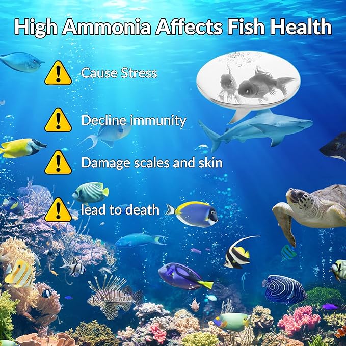 Ammonia Test Kit for Aquarium Freshwater: 100 Counts Aquarium Ammonia Test Strips for Fish Tank Ammonia Tester for Aquarium Pond - Testing for Ammonia