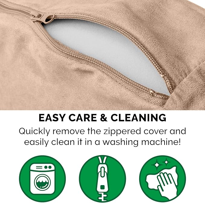 Furhaven 44" Round Cooling Gel Dog Bed for Large Dogs w/ Removable Washable Cover, For Dogs Up to 80 lbs - Sherpa & Suede Snuggery - Cream, 44-inch