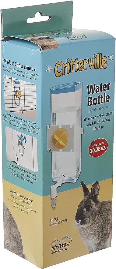 MidWest Homes for Pets Large Animal Water Bottle | Ideal for Hamsters, Mice, Guinea Pigs & Rabbits, Large