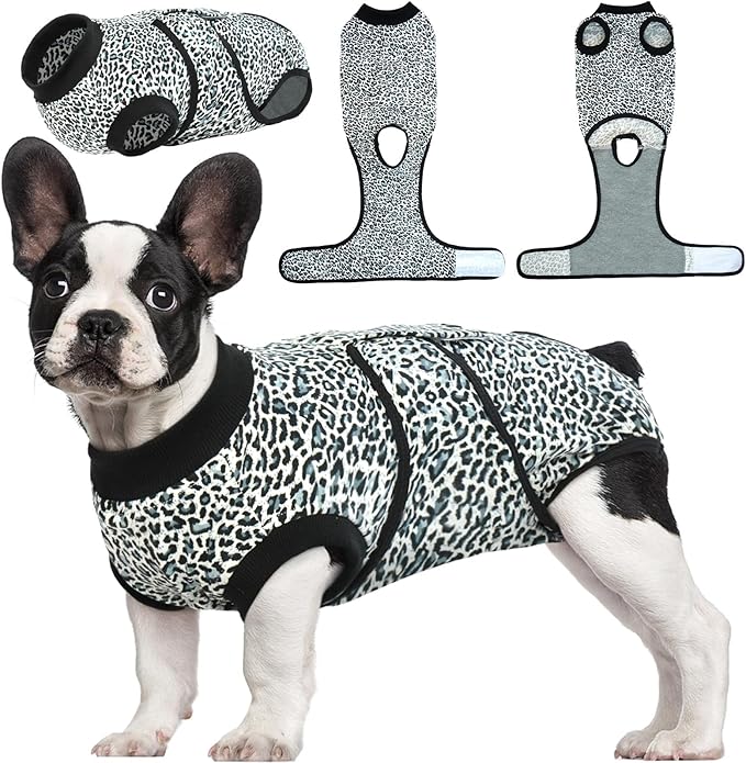 Kuoser Dog Surgery Recovery Suit, Recovery Suit for Female Male Dogs, Dog Onesie After Surgery Spay Neuter, Anti-Licking Pet Surgical Recovery Snugly Suit, Bodysuit for Abdominal Wounds Skin Disease