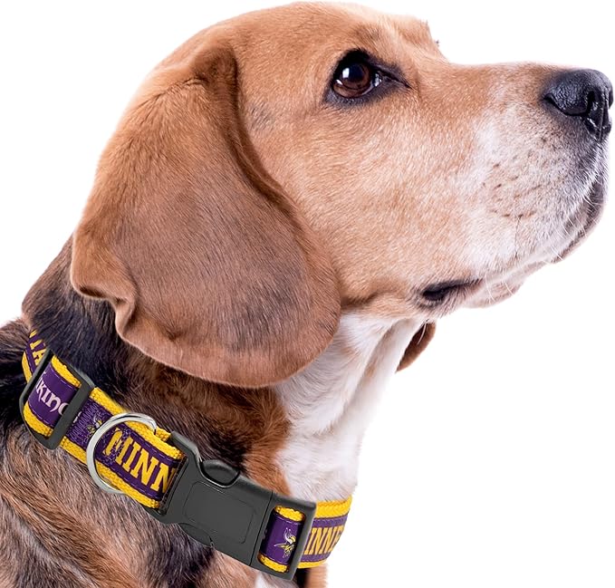 Pets First NFL Minnesota Vikings Licensed PET COLLAR, X-Large - Heavy-Duty, Strong, and Durable Dog Collat. Available in 32 Football Teams