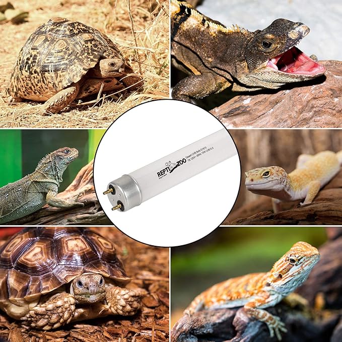 REPTI ZOO T8 Reptile Sun UVB Terrarium Desert Reptile 18 inch UVB Bulb Fluorescent Lamp Tube T8 15 Watt Habitat Lighting