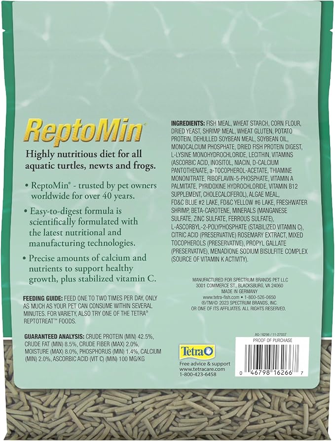 Tetra ReptoMin Floating Food Sticks for Aquatic Turtles, Newts and Frogs