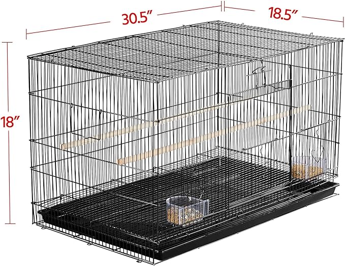 Yaheetech 30'' Length Flight Bird Cage Iron Flight Parrot Cage for Small Parrots Parakeets Cockatiels Budgies Conures Quaker Parrot