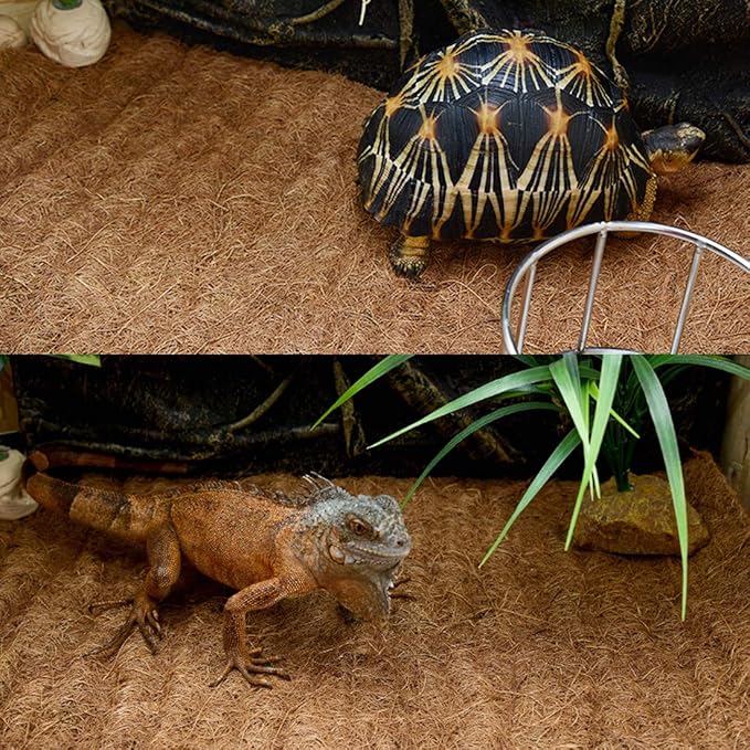 Hamiledyi Reptile Carpet Mat Coconut Fiber Substrate,Lizard Cage Pad Tortoise Substrate Liner Snake Coco Liner for Bearded Dragon Snake Gecko Turtle Lizard Chamelon Iguana(19.69x11.81in).