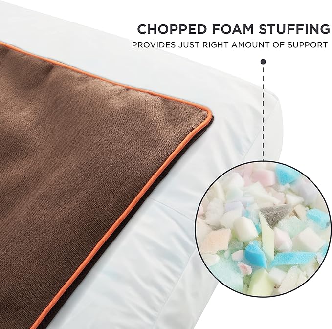 Bedsure Waterproof Dog Beds for Large Dogs - Up to 75lbs Large Dog Bed with Washable Cover, Pet Bed Mat Pillows, Brown
