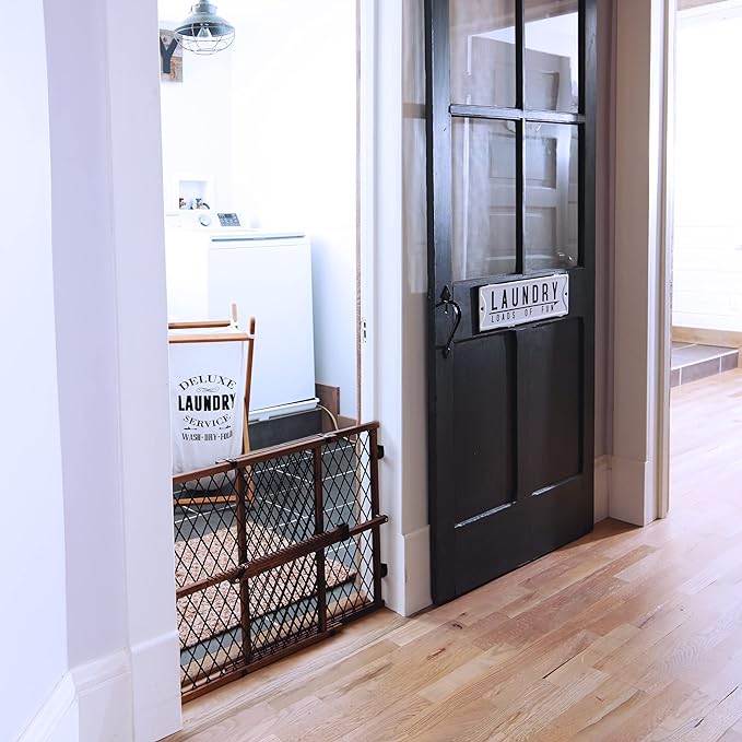 Evenflo Position & Lock Baby Gate, Pressure-Mounted, Farmhouse Collection