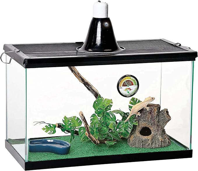 Zilla 10 Gallon Pet Reptile Starter Habitat Kit with Light and Heat for Small Tropical Dwelling Animals