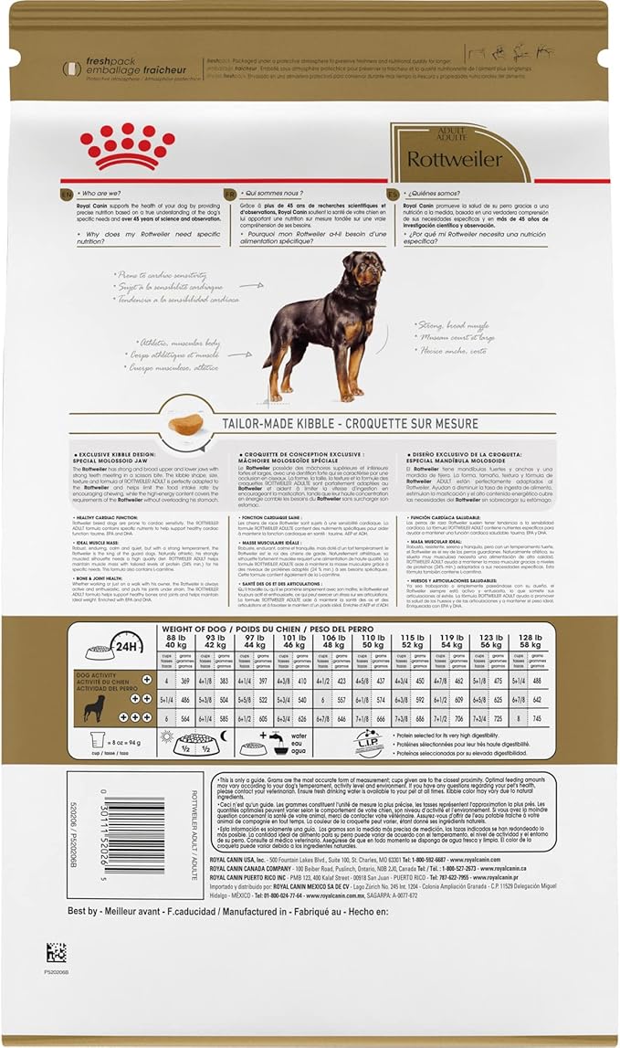 Royal Canin Rottweiler Adult Breed Specific Dry Dog Food, 30 lb bag