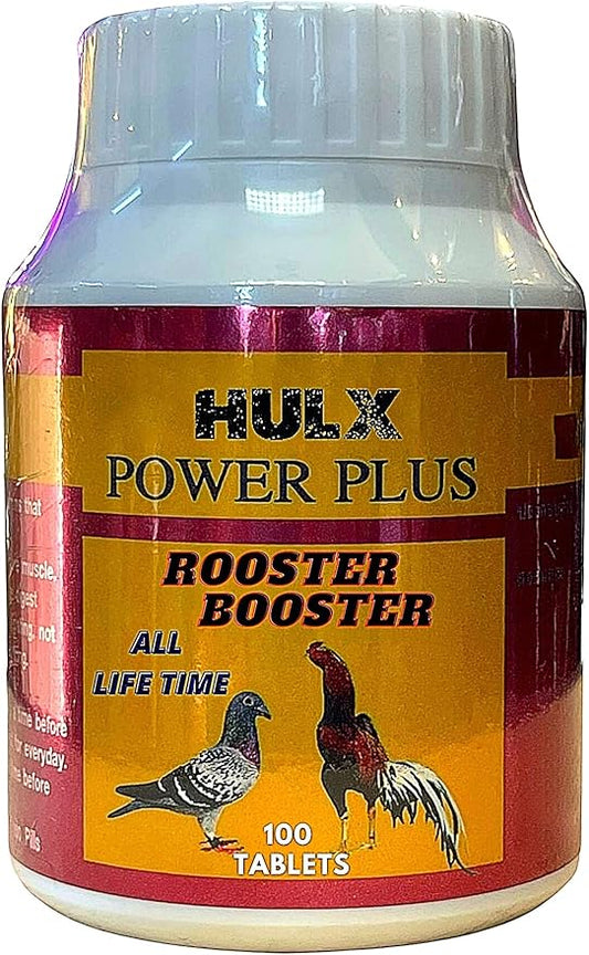 POWER PLUS 100 TABLETS, Fast Increasing Energy Formula Rooster Booster Vitamins Health Chicken Supplement for Good Health, Build Muscle, Blood, Power Feed Poultry Bird Fighting Gamecocks Hen Food