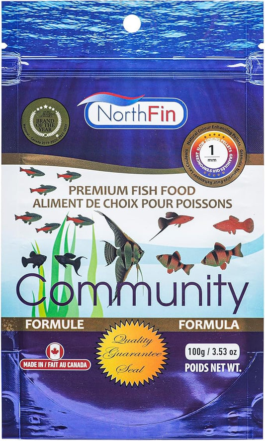 Northfin Fish Food Community Formula Slow Sinking Pellets (1mm 100g)