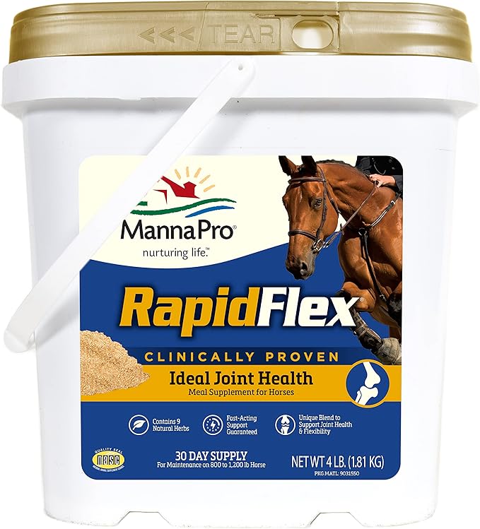 Manna Pro Rapid Flex - Fast Acting Joint Supplement for Horses - Clinically Proven Unique Patented Formula - 4 Pounds