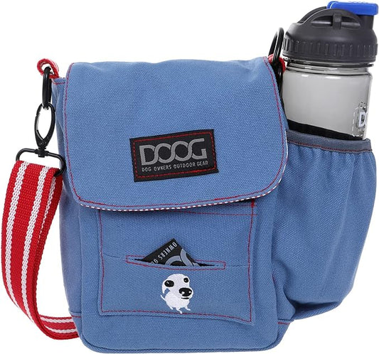 DOOG | Walkie Bag | Adjustable Shoulder Bag with Poo Bag Compartment and Water Bottle Compartment | Light Blue