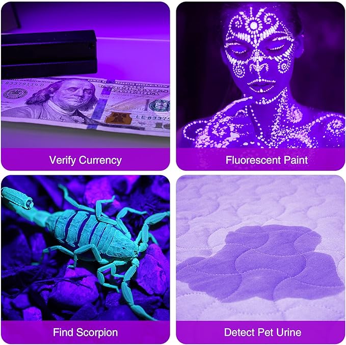 COSOOS UV Flashlight Black Light, Mini Pen Light with 395nm Ultraviolet Blacklight, Waterproof Pet Urine Detector Light for Dog/Cat, Dry Stains, Resin Curing, Bed Bug