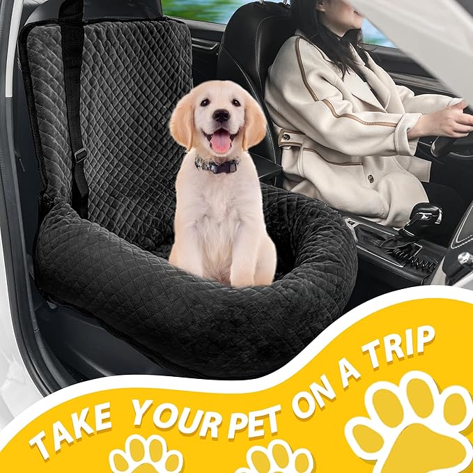 Dog Car Seat Pet Booster Car Seat for Small Mid Dogs, Dog Car Seat is Safe and Comfortable, and can be Disassembled for Easy Cleaning, Comfy Ultra Soft Car Travel Bed