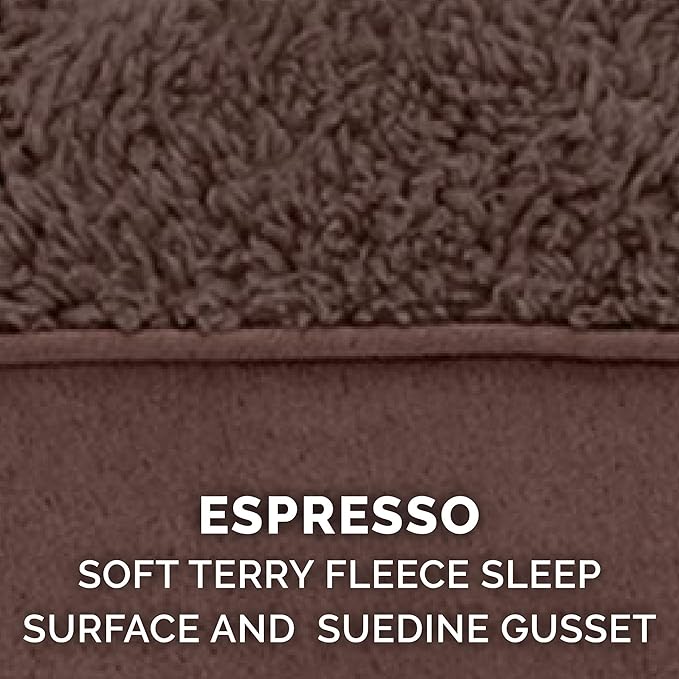 Furhaven Orthopedic Dog Bed for Large Dogs w/ Removable Washable Cover, For Dogs Up to 95 lbs - Terry & Suede Mattress - Espresso, Jumbo/XL